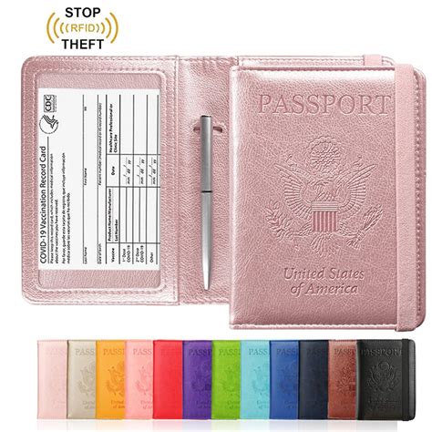 Passport and Vaccine Card Holder Combo RFID Blocking 